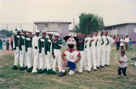 Striker poses with a group, as he often did in the summer of 1994.
