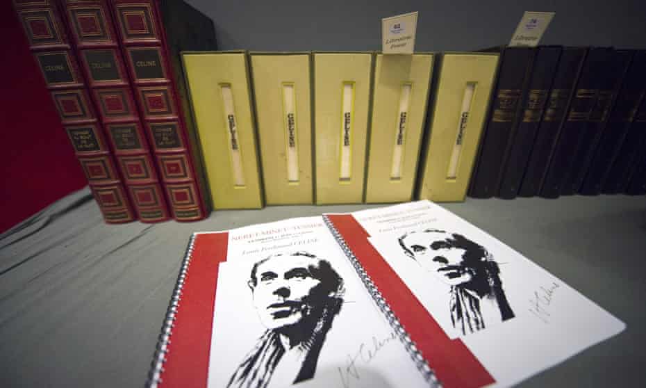 Books of French novelist Louis-Ferdinand Céine, during an auction marking the 50th anniversary of the writer’s death at Paris Drouot auction house. 