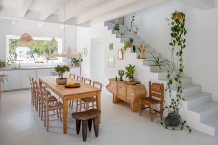 ‘There’s no single style, just layers of memories and artistic contaminations’: the dining room with the table made by a friend.