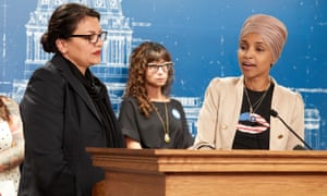 Rashida Tlaib and Ilhan Omar hold a press conference in St Paul, Minnesota, on 19 August. 3000.jpg?width=300&quality=85&auto=forma