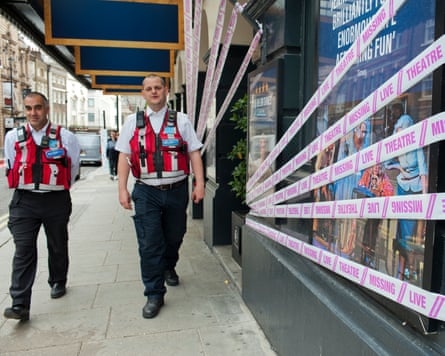 My Local Bobby security officers on patrol Covent Garden in central London.