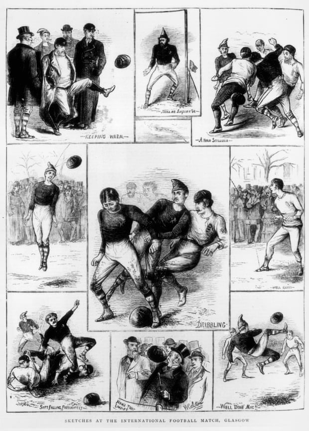 Views from the international between Scotland and England in Glasgow, back in 1872, as published in The Graphic.