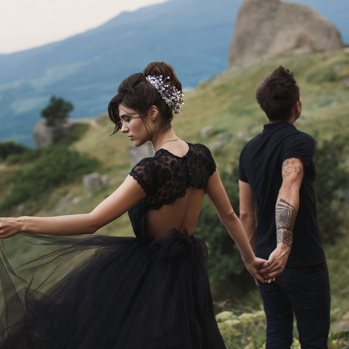 Nice day for a black wedding: brides ditch white for dramatic gowns | Wedding dresses | The Guardian Nice day for a black wedding: brides ditch white for dramatic gowns | Wedding dresses | The Guardian
