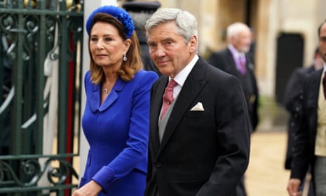 Carole and Michael Middleton attending the coronation ceremony of King Charles III and Queen Camilla earlier this month.