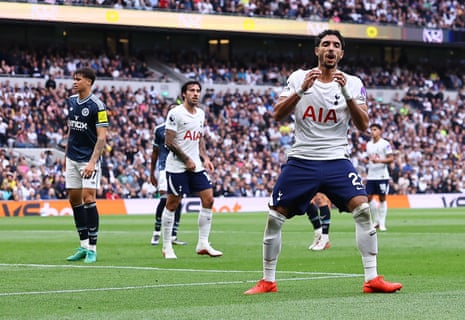 Omar Marmoush rues his miss.