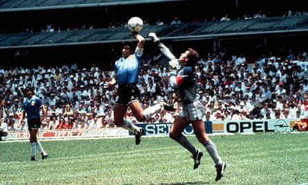 Diego Maradona’s contentious goal for Argentina during the 1986 World Cup quarter-final against England was scored, he said, ‘a little with the head of Maradona and a little with the hand of God’.