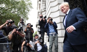 Boris Johnson returns to Downing Street after a cabinet meeting at the Foreign and Commonwealth Office.