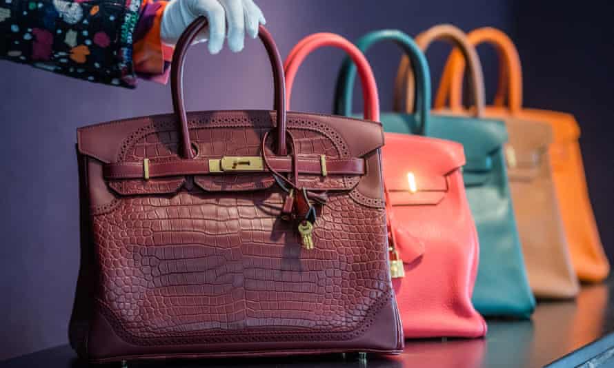 Row of Hermès handbags