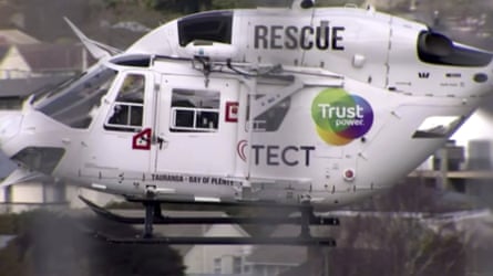 A helicopter is dispatched to the crash scene in Waikato, New Zealand.