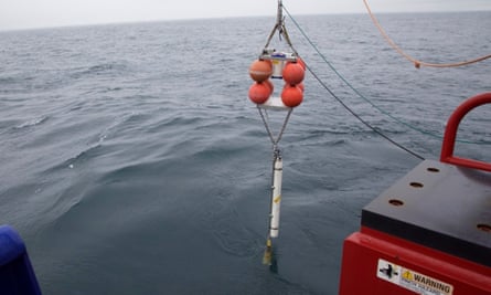 An oceanographic mooring deployed in a previous expedition.