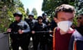Police amass on the UCLA campus on Wednesday amid criticism of their handling of clashes between counter-protesters and pro-Palestinian protest groups.