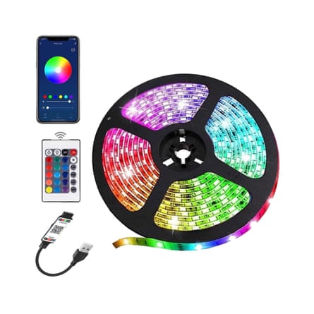 5m Smart RGB LED Strip Lights - USB-Powered - Bluetooth and Remote-Controlled.