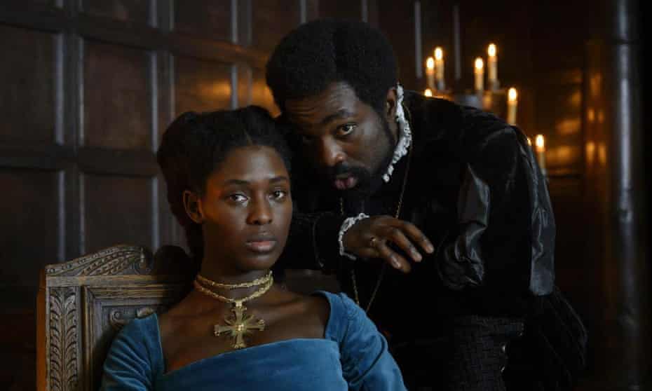 You don’t doubt that she came to power ... Jodie Turner-Smith as Anne Boleyn with Paapa Essiedu as her brother George.