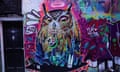 Street art mural honoring Flaco, an Eurasian Eagle-Owl, in New York's Freemans Alley<br>A spray-painted mural of Flaco, an Eurasian Eagle-Owl who died just over a year after his escape from a vandalized Central Park Zoo enclosure, by Colombian artist Calicho Arevalo, is seen in the street art destination of Freemans Alley in New York City, U.S. February 25, 2024. REUTERS/Bing Guan NO RESALES. NO ARCHIVES