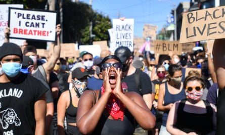 A rally in support of George Floyd and against police brutality at Dolores Park in San Francisco.