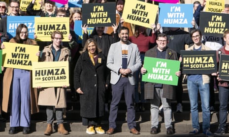 SNP leadership debate live: Humza Yousaf, Kate Forbes and Ash Regan to set out visions for Scotland | Scottish National party (SNP) SNP leadership candidate Humza Yousaf campaigning in Glasgow.