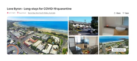 A screen grab of a ‘Quarantine rental’ ad