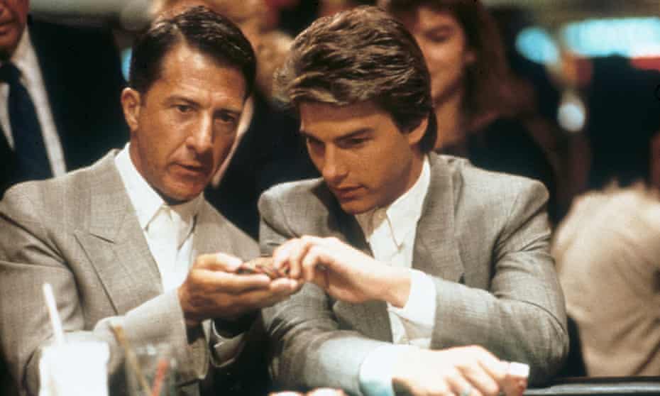 Dustin Hoffman and Tom Cruise in Rain Man, 1988.