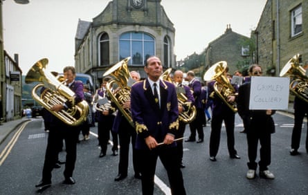 Pete Postlethwaite and the Grimethorpe Colliery Band in the 1996 film Brassed Off