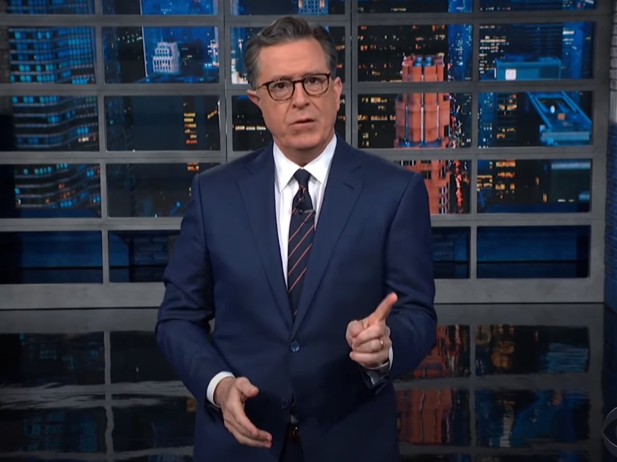 Stephen Colbert on Ukraine crisis: 'Once you're shelling, that's pretty much direct military action' | Late-night TV roundup | The Guardian