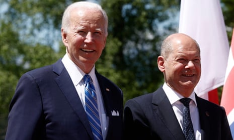 Joe Biden and Olaf Scholz in southern Germany in June 2022 prior to the start of a G7 summit
