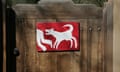 USA - Signs - Beware of Dog<br>A sign posted on the garden door of an upscale Canyon Road home on the east side of Santa Fe warns would-be trespassers to beware of the dog. (Photo by Steven Clevenger/Corbis via Getty Images)