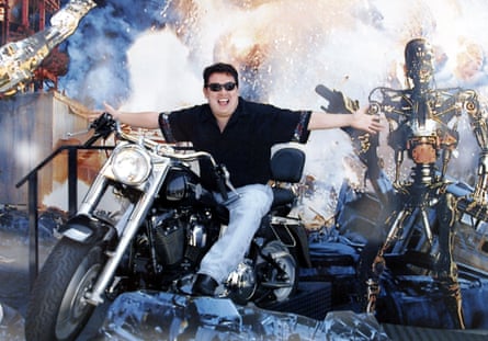 Isabel Miranda de Wallace’s last photo of her son, Hugo, taken at a theme park. Hugo sits grinning on a motorbike with his arms outstretched.