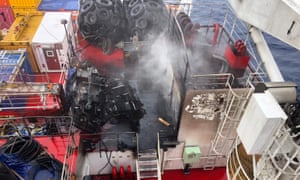 The MPV Everest’s deck after the blaze.