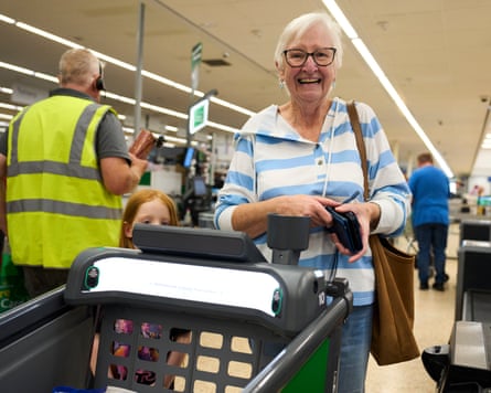 Debbie Files with a smart trolley