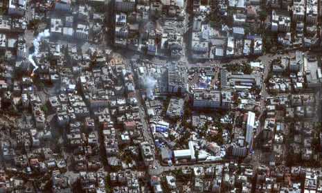 A satellite image of al-Shifa hospital in Gaza