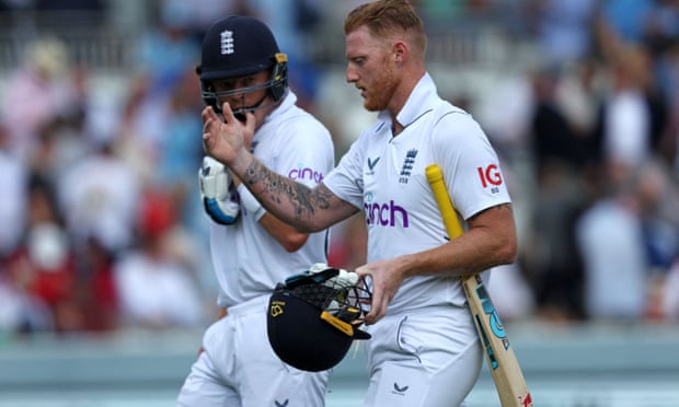 Ben Stokes walks back to the pavilion after bein out 20