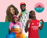 A collage featuring Leona Lewis, Yinka Ilori, Femi Koleoso and Eberechi Eze