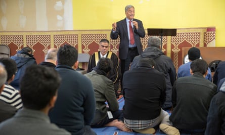 Chaudry speaking during Friday prayers at the Islamic Society of Basking Ridge.