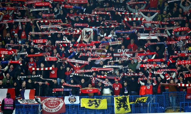 Lille fans at Stamford Bridge.