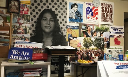 The Promise Arizona office in downtown Phoenix is filled with posters and memorabilia from protests and rallies.