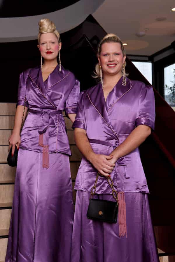 Katie Louise Ford and Timothy Hugh Nicol at the Australian fashion week 2022 launch in Sydney