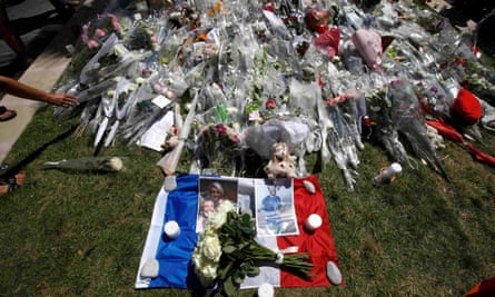 Tributes to victims near the scene of the attack in Nice.