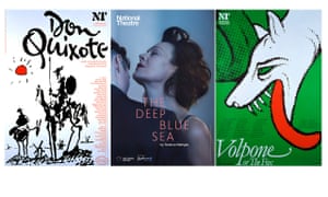 National Theatre posters for Don Quixote, The Deep Blue Sea and Volpone.