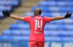 Fran Kirby of Chelsea celebrates after scoring their side’s second goal.