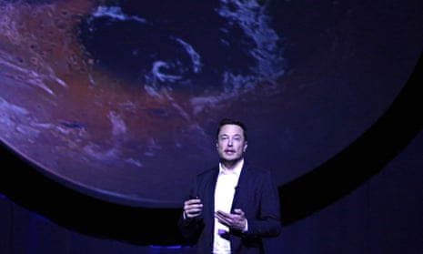 elon musk delivers a speech about colonising mars