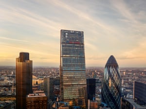 View of London financial district.