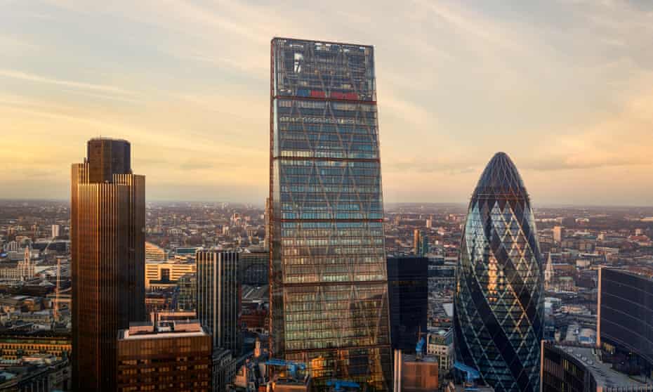 View of London financial district