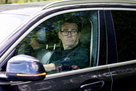 Andy Burnham in a black car