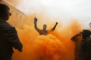 Galaxidi, Greece Revelers take part in a flour fight