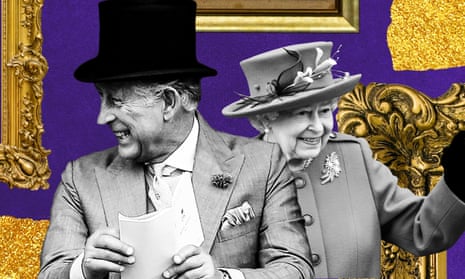 King Charles and Queen Elizabeth II illustration
