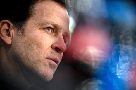 Oliver Bierhoff at a 2019 press conference in his role with the national team.