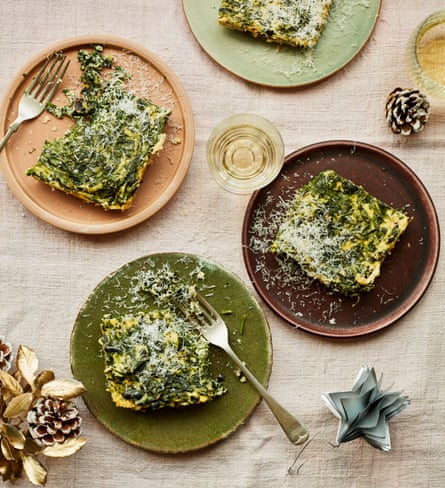 Rachel Roddy’s baked ricotta and spinach.