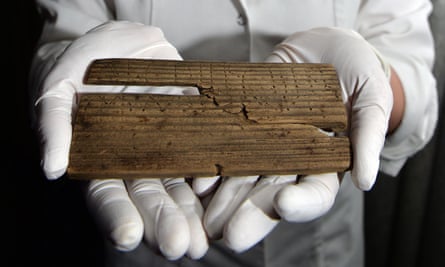 A piece of wood with the Roman alphabet written on it in AD60/62.