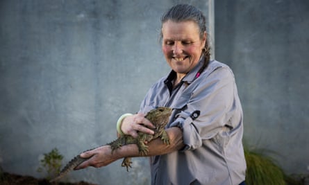 Invercargill city council Living Species Officer, Caroline Dawson, at the new tuatara enclosure.
