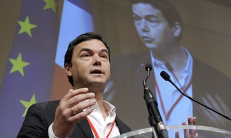 Thomas Piketty addressing a symposium at the economy ministry in Paris.